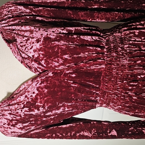 Belle BOHO, Kim Gravel Crushed Velvet Tiered Long Sleeve Dress. Meduim P SIZE PM - Picture 3 of 14